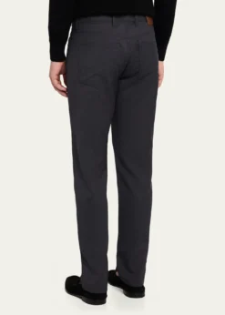 ZEGNAMen's Wool Straight Leg Five-Pocket Pants