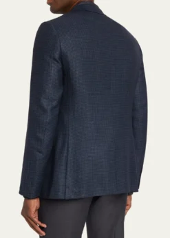 ZEGNAMen's Woven Houndstooth Single-Breasted Sport Coat