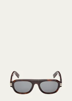 ZEGNA52mm Acetate Round Sunglasses