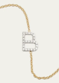 Zoe Lev JewelryDiamond Asymmetrical Initial Necklace, B