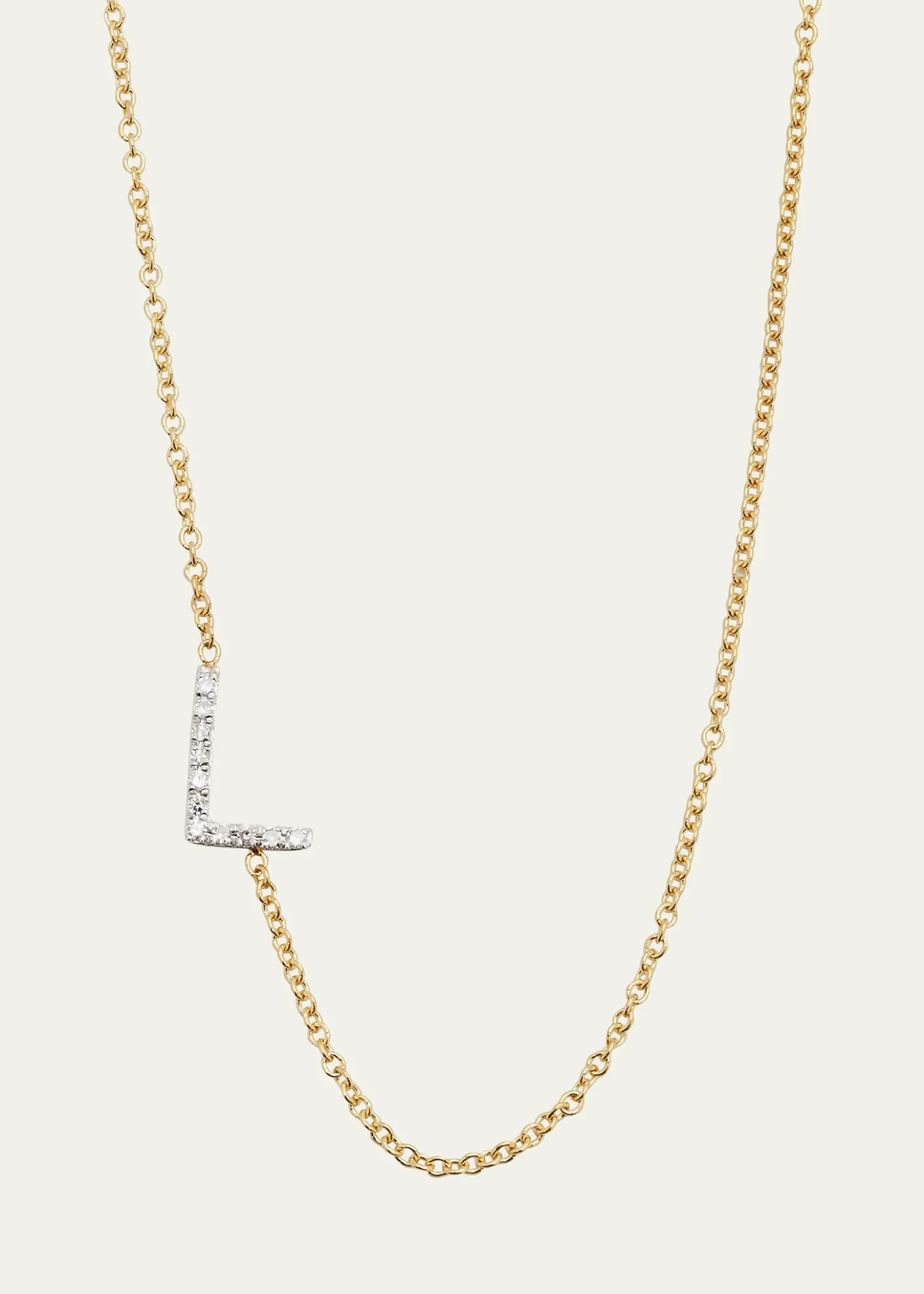 Zoe Lev JewelryDiamond Asymmetrical Initial Necklace, L