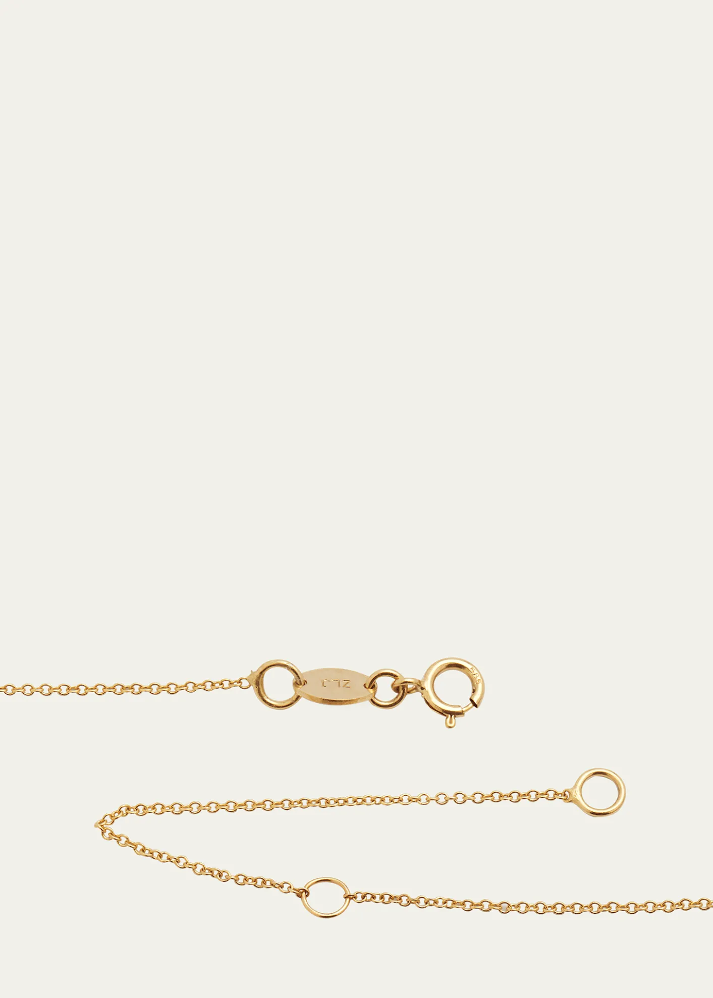 Zoe Lev Jewelry14K Gold Asymmetrical Initial and Bezel Diamond Necklace, 16-18"L