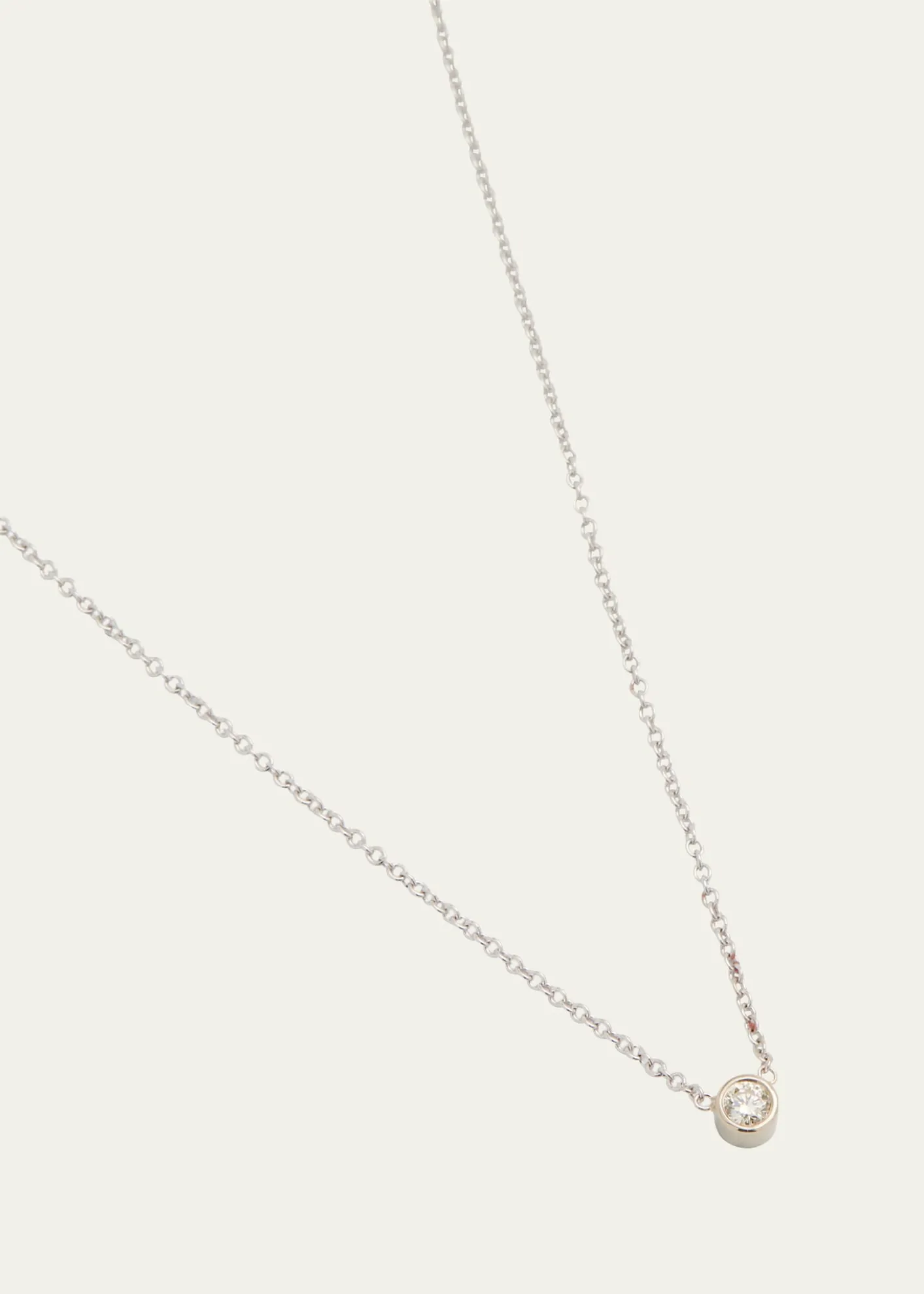 Zoe Lev Jewelry14K White Gold 0.10ct Bezel Diamond Necklace, 16-18"L