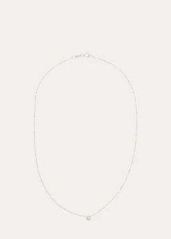 Zoe Lev Jewelry14K White Gold 0.10ct Bezel Diamond Necklace, 16-18"L